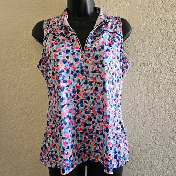 EP NY Ditzy Floral Sleeveless Golf Top - Picture 2 of 8